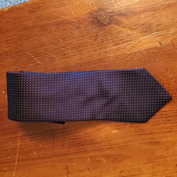 NWT IKE BEHAR Navy Tie with White Dots - Picture 5 of 5